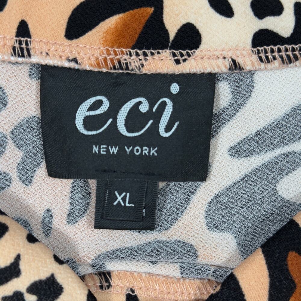Y2K ECI Leopard Wrap Skirt Ruffle Hem Midi Animal Print Trend Mob Wife Aesthetic - Picture 2 of 6